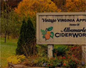 Autumn view of a Central Virginia cidery, , Albemarle CiderWorks.