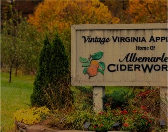 Autumn view of a Central Virginia cidery, , Albemarle CiderWorks.